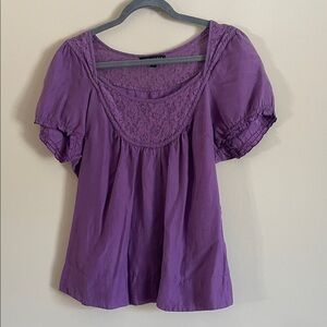 Sanctuary Purple Women's Blouse with Lace Detail